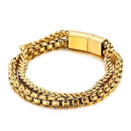 Quadratisches Doppellagiges Herren-Titanarmband