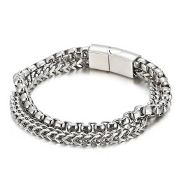 Quadratisches Doppellagiges Herren-Titanarmband