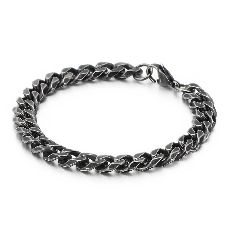 Modisches Herrenarmband Aus Titan Im Vintage-Stil, Flach Gebürstet Modisches Herrenarmband Aus Titan Im Vintage-Stil, Flach Gebürstet