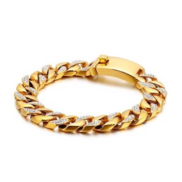 Hip Hop Hip Hop Style Schmuck 19K Gold Herren Titan Armband Mit Diamanten