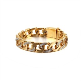 Übertriebenes Herren Titan Armband Mit Diamanten Im Hip-Hop Stil