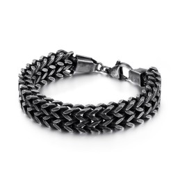 Doppellagiges V-Förmiges Overlord-Ketten-Titanarmband Für Herren
