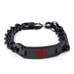 Rotes Medizinisches Logo Herrenarmband Titanschmuck