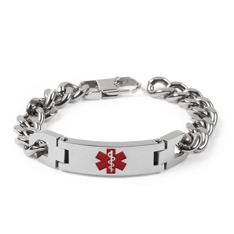 Version Der Fashion Bend Marke Red Medical Logo Herrenarmband Titan Schmuck Version Der Fashion Bend Marke Red Medical Logo Herrenarmband Titan Schmuck