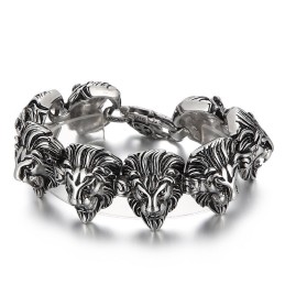 Titanarmband Mit Löwenkopf Als Alternatives Wildtier