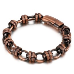 Vintage Bronze Oval Titan Herrenarmband