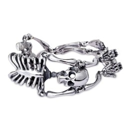 Vintage Übertriebenes Totenkopf- Und Knochen-Titanarmband Für Männer