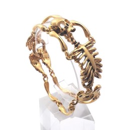 Vintage Übertriebenes Totenkopf- Und Knochen-Titanarmband Für Männer