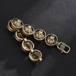Vintage Tigerkopf Rundes Titanarmband Für Männer