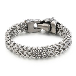 Cooles Wolfskopf-Doppelguss-Titanarmband Für Männer