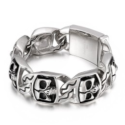 Beliebtes Cooles Totenkopf-Herren-Titanarmband
