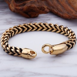 New Wave Retro Lederarmband Aus Geflochtenem Seil Und Titan
