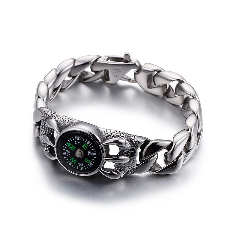 Herren-Armband Mit Retro-Mode-Kompass Für Den Außenbereich Herren-Armband Mit Retro-Mode-Kompass Für Den Außenbereich