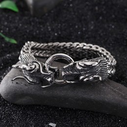 Herren-Mehrschichtarmband Cool Double Dragon Herrenarmband Wasserhahnverschluss