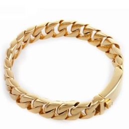 Modisches Titanarmband Für Herren Mit Galvanisiertem Gold