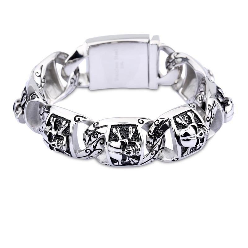 Hip-Hop Chic Style Armbänder Herren Titan Armbänder Dicker Abschnitt Totenkopf Schmuck Hip-Hop Chic Style Armbänder Herren Titan Armbänder Dicker Abschnitt Totenkopf Schmuck