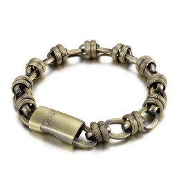 Vintage Bronze Oval Titan Herrenarmband