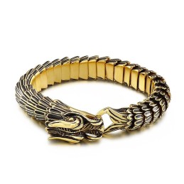 Cooles Hip-Hop Street Plating Gold Dragon Titan Armband Für Männer