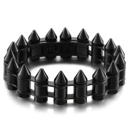 Modisches Titan-Bikerarmband Für Herren Mit Bullet Head