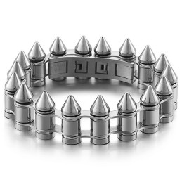 Modisches Titan-Bikerarmband Für Herren Mit Bullet Head