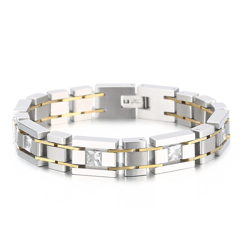 Modisches Geburtstagsgeschenk Mit Diamanten Titanarmband Für Männer Modisches Geburtstagsgeschenk Mit Diamanten Titanarmband Für Männer