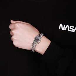 Freimaurer-Armband Aus Titan Im Vintage-Chic-Stil Mit Runder Platte Für Männer