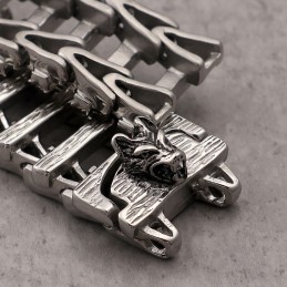 Schickes Titanarmband Mit Drachenkopf Für Männer