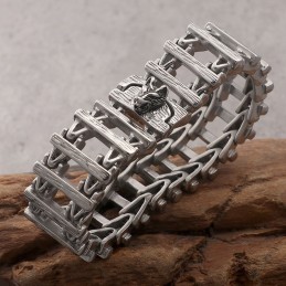 Schickes Titanarmband Mit Drachenkopf Für Männer