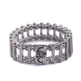 Schickes Titanarmband Mit Drachenkopf Für Männer