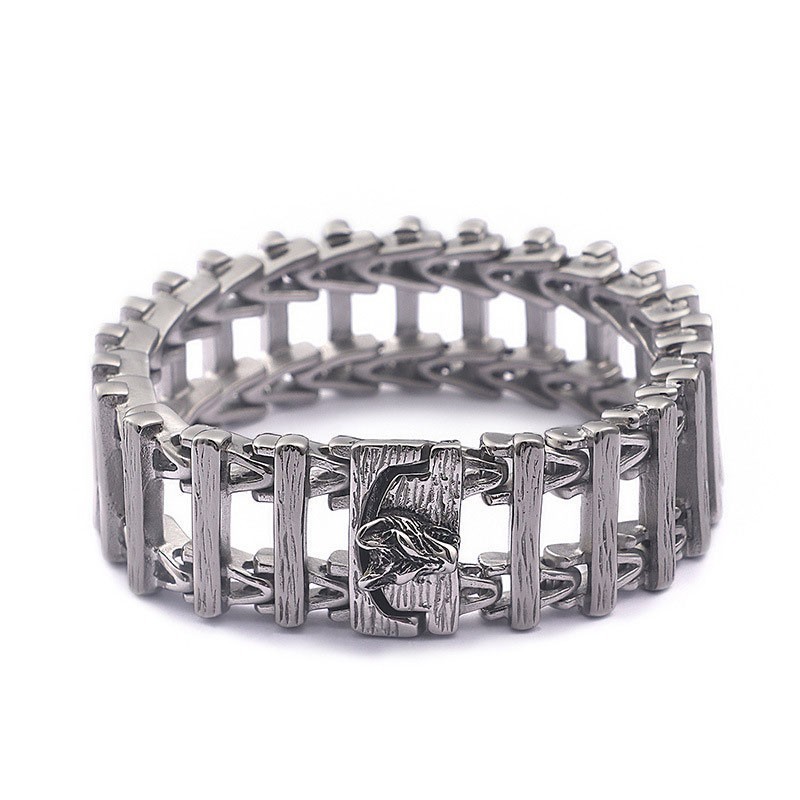 Schickes Titanarmband Mit Drachenkopf Für Männer Schickes Titanarmband Mit Drachenkopf Für Männer