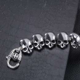 Modisches, Cooles, Poliertes Totenkopf-Armband Aus Titan Für Herren