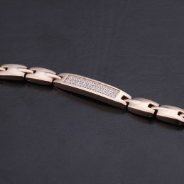 Mode Germanium Stein Mit Diamanten Paar Titan Armband