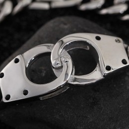 Modisches, Geometrisch Gewebtes Titanarmband Mit Handschellen Für Männer
