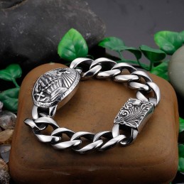 Modisches Kreuz Mit Zirkonia, Gebogenes Titanarmband Für Männer