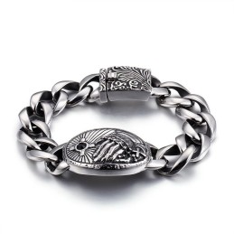 Modisches Kreuz Mit Zirkonia, Gebogenes Titanarmband Für Männer