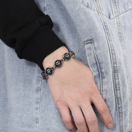 Cooles Rundes Titanarmband Im Hip-Hop-Stil Mit Tigerkopf Für Männer