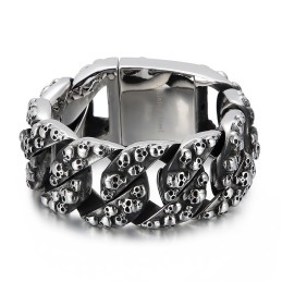 Übertrieben Schickes Totenkopf-Titanarmband Für Männer