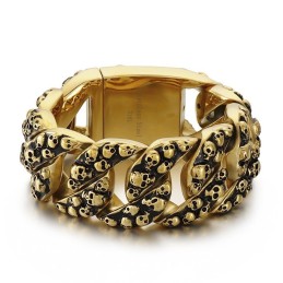 Übertrieben Schickes Totenkopf-Titanarmband Für Männer