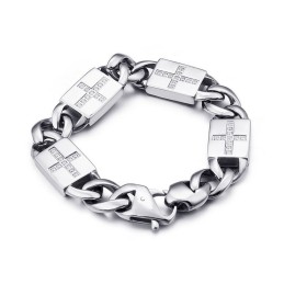 Fashion Rock Hip-Hop Stil Kreuz Mit Diamanten Titan Armbänder