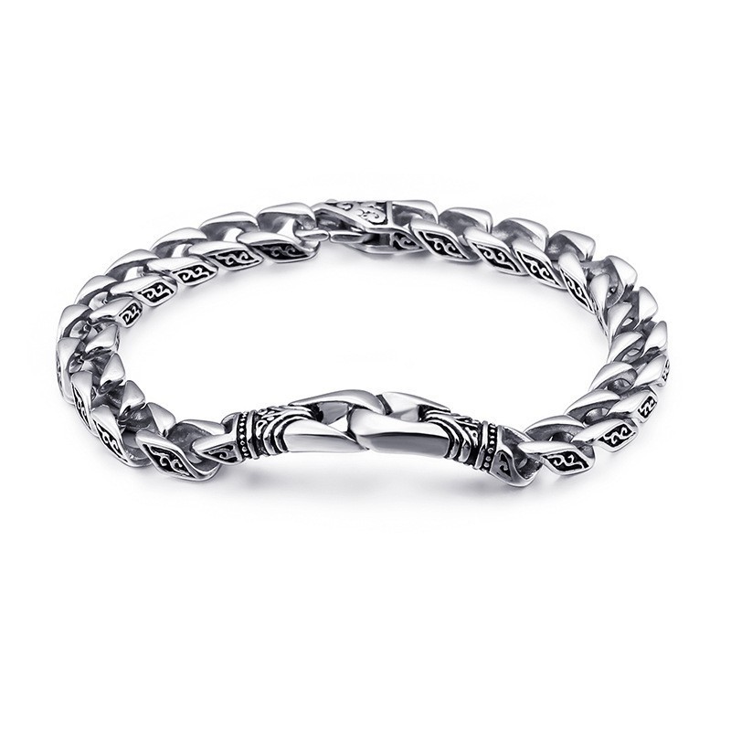 Modisches Hand-Holding-Blumen-Titan-Armband Für Männer Modisches Hand-Holding-Blumen-Titan-Armband Für Männer