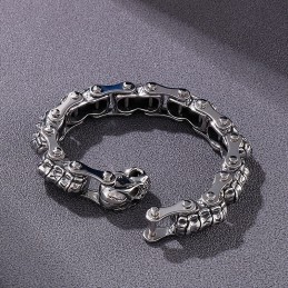 Mode Schädel Kiel Maschine Kette Titan Armband Für Männer
