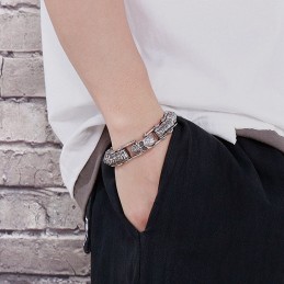 Mode Schädel Kiel Maschine Kette Titan Armband Für Männer