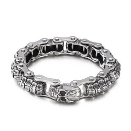 Mode Schädel Kiel Maschine Kette Titan Armband Für Männer