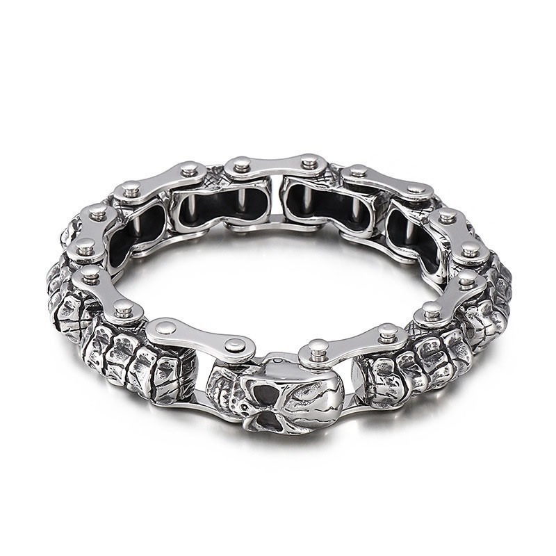 Mode Schädel Kiel Maschine Kette Titan Armband Für Männer Mode Schädel Kiel Maschine Kette Titan Armband Für Männer