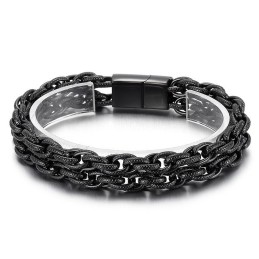 Modisches Schwarz Beschichtetes Doppel-Titan-Herrenarmband