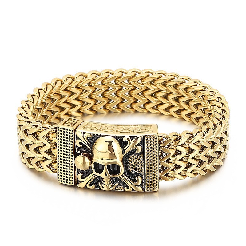 Hip-Hop-Totenkopf-Titanarmband Für Männer Hip-Hop-Totenkopf-Titanarmband Für Männer