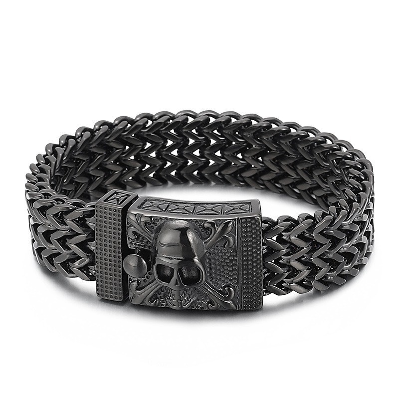 Hip-Hop-Totenkopf-Titanarmband Für Männer Hip-Hop-Totenkopf-Titanarmband Für Männer