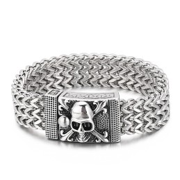 Hip-Hop-Totenkopf-Titanarmband Für Männer