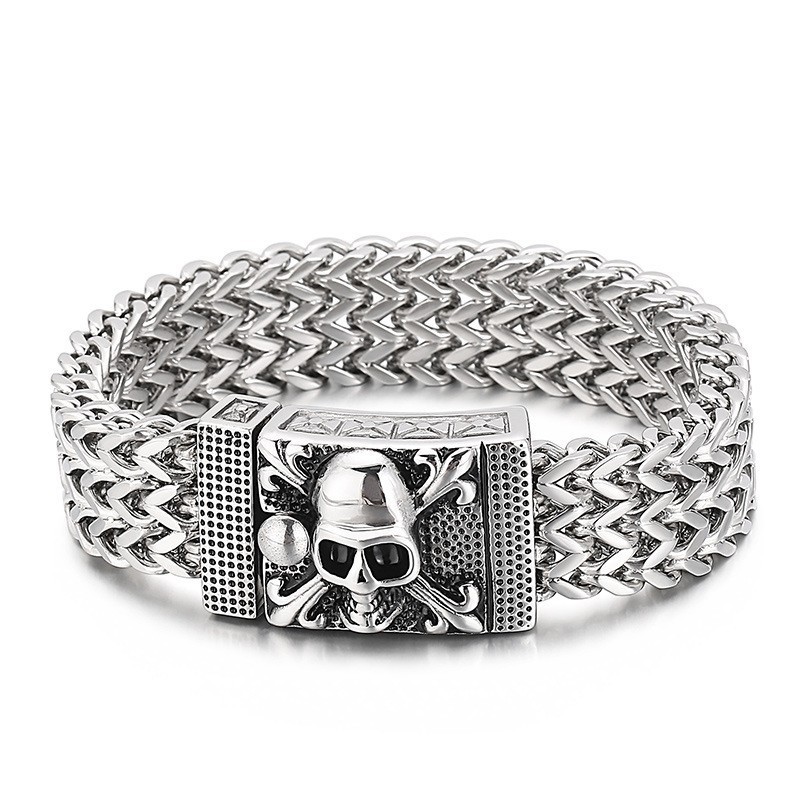 Hip-Hop-Totenkopf-Titanarmband Für Männer Hip-Hop-Totenkopf-Titanarmband Für Männer