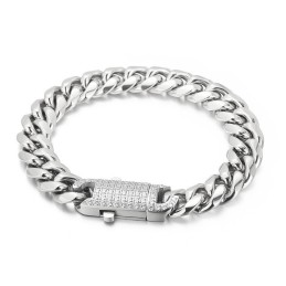Fashion Street Hip-Hop Style Diamantbesetztes Titanarmband Für Männer